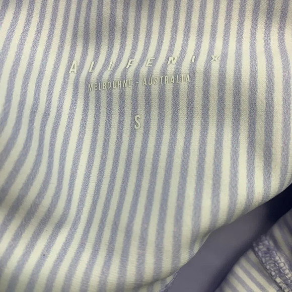 Allfenix‎ Leggings Workout Gym Stretch Stripe Ankle Length Purple Size Small - Picture 10 of 10